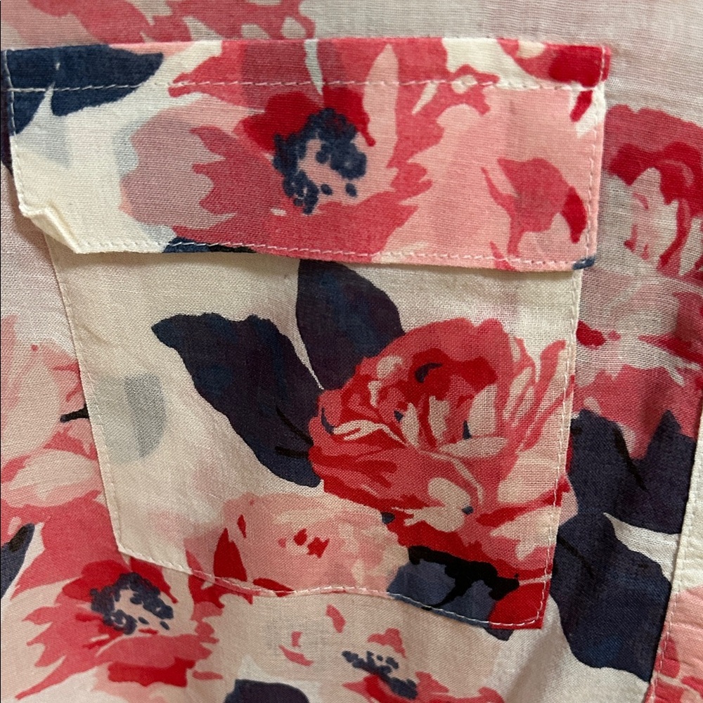 GAP Floral Button-Up Shirt - Pink and Navy - Picture 3 of 6